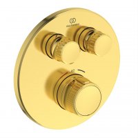 Ideal Standard Ceratherm Navigo Built-In Round Thermostatic 2 Outlet Brushed Gold Shower Mixer