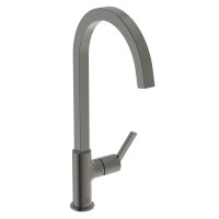 Ideal Standard Gusto single lever square C spout kitchen mixer with Bluestart technology, magnetic grey