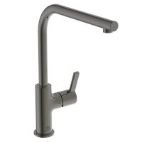 Ideal Standard Gusto single lever L spout kitchen mixer with Bluestart technology, magnetic grey