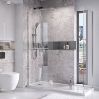 Roman Lumin8 1600mm Curved Panel with Towel Rail