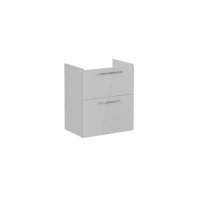 Vitra Root 60cm Compact Basin Unit with Two Drawers - High Gloss Pearl Grey