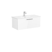 Vitra Root 100cm Basin Unit with One Drawer - High Gloss White