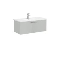Vitra Root 100cm Basin Unit with One Drawer - High Gloss Pearl Grey
