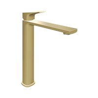Vado Cameo Lever Extended Mono Basin Mixer for Low Pressure System - Satin Brass