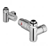 Zehnder Right Handed Thermostatic Dual Fuel Angled Valve Set 20 - Chrome
