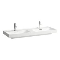 Laufen Meda 1300mm Double Basin - 3 Tap Holes - White