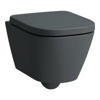 Laufen Meda Rimless Compact Wall-Hung Toilet with Silent Flush - Matt Graphite