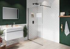 Purity Collection Black Wetroom Screens - Wall Bar