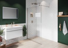 Purity Collection Brushed Nickel Wetroom Screens - Wall Bar