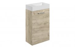 Purity Collection Volti 410mm Wall Hung 1 Door Basin Unit & Basin - Oak