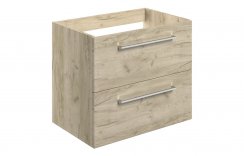 Purity Collection Volti 590mm Wall Hung 2 Drawer Basin Unit (No Top) - Oak