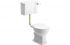 Purity Collection Chateau Low Level Toilet w/Brushed Brass Finish & Soft Close Seat