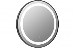Purity Collection Aureole 600mm Round Front-Lit LED Mirror - Matt Black