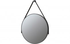 Purity Collection Manta 600mm Round Mirror - Matt Black