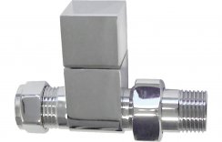 Purity Collection Square Chrome Radiator Valves - Straight