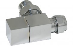 Purity Collection Square Chrome Radiator Valves - Angled