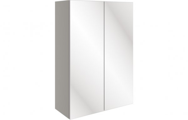 Purity Collection Valento 500mm Mirrored Wall Unit - Pearl Grey Gloss