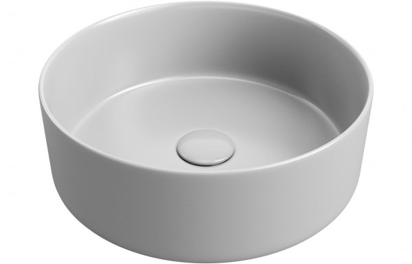 Purity Collection Opulent 355mm Ceramic Round Washbowl & Waste - Matt Light Grey