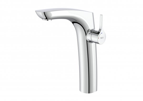 Roca Insignia Single Lever Extended Height Basin Mixer With Smooth Body, Cold Start 3/8