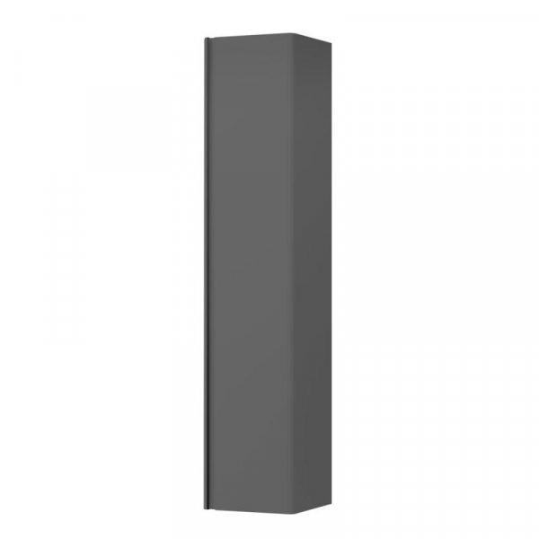Laufen Base Traffic Grey 350 x 1650mm Tall Cabinet with 1 Door & Black Aluminium Handle - Right Hand