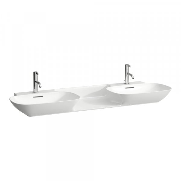 Laufen Ino White 1420 x 450mm Double Basin without Overflow - One Tap Hole