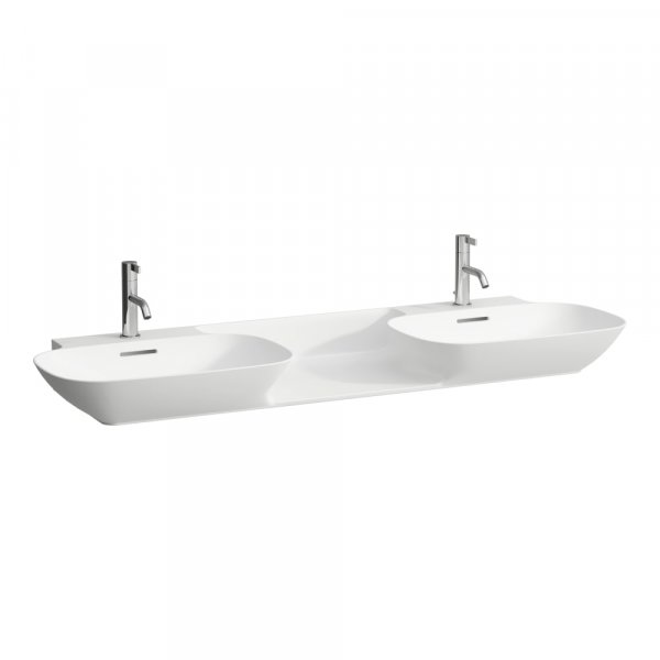 Laufen Ino Matt White 1420 x 450mm Double Basin without Overflow - One Tap Hole