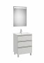 Roca The Gap Arctic Grey 600mm 3 Drawer Vanity Unit with Basin and Eidos LED Mirror