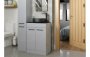 Purity Collection Volti 610mm Floor Standing 2 Door Basin Unit & Basin - Grey Gloss