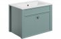Purity Collection Lucio 605mm Wall Hung Basin Unit (exc. Basin) - Sea Green Ash