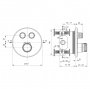 Ideal Standard Ceratherm Navigo Built-In Thermostatic 2 Outlet Round Shower Mixer - Silk Black