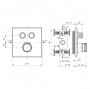 Ideal Standard Ceratherm Navigo Built-In Thermostatic 2 Outlet Square Shower Mixer - Silk Black