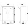 Essential Alaska 650mm Deluxe Vanity Basin - 2 Doors