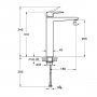 Vitra Root Square Tall Basin Mixer for Bowls - Brushed Nickel