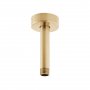 Vado Individual Showering Solutions Fixed Head Ceiling Mounting Shower Arm - Brushed Gold 100mm (4