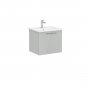 Vitra Root 60cm Basin Unit with One Drawer - High Gloss Pearl Grey