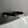 Vado Individual Omika Noir Wall Mounted Waterfall Bath Spout - Polished Black