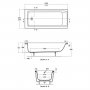 Ideal Standard Concept 180 x 80cm Idealform Plus+ Rectangular Bath