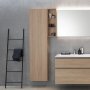 Geberit VariForm 1800mm Slimline Tall Cabinet with Internal Mirror - Oak