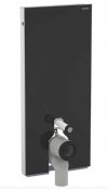 Geberit Monolith Black Glass 114cm Sanitary Module For Floor Standing WC with Straight Connector
