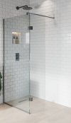 Purity Collection 700mm Matt Anthracite Wetroom Panel with 350mm Deflector Panel
