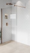 Purity Collection 1200mm Brushed Bronze Wetroom Panel with wall Support