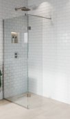 Purity Collection 700mm Brushed Nickel Wetroom Panel with 350mm Deflector Panel