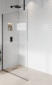 Purity Collection 900mm Matt Black Wetroom Panel with Ceiling Bar