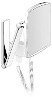 Keuco iLook Move Square Wall-Mounted Cosmetic Mirror with LED & Cable - Aluminium