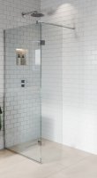 Purity Collection 700mm Chrome Wetroom Panel with 350mm Deflector Panel