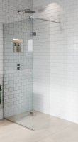 Purity Collection 900mm Chrome Wetroom Panel with 350mm Deflector Panel