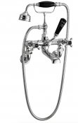 Bayswater Black & Chrome Crosshead Wall Mounted Bath Shower Mixer with Hex Collar