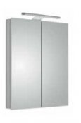 Tissino Aura 600mm Double Door Mirrored Cabinet with LED Lights - Stock Clearance