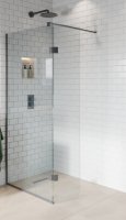 Purity Collection 900mm Matt Anthracite Wetroom Panel with 350mm Deflector Panel