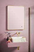 Scudo Alfie 500 x 700mm Soft Edge LED Mirror - Brushed Brass